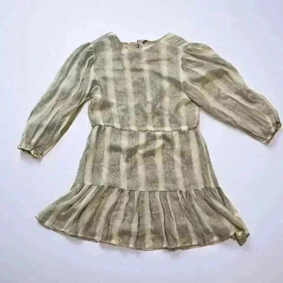 Blue Island Women’s Striped Swim Cover Up Metallic Threading Tassels Sz S - Picture 2 of 9